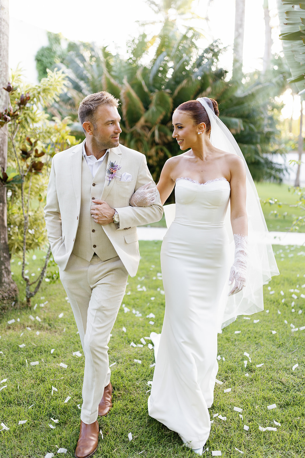 Golden hour portrait, Dominican Republic wedding