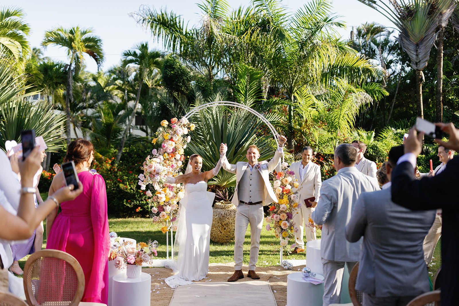 Ceremony vows exchange, Dominican Republic wedding
