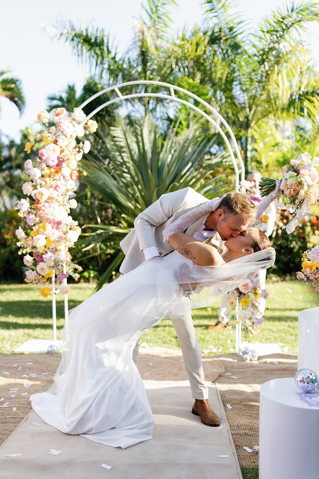 Just married, Dominican Republic wedding ceremony