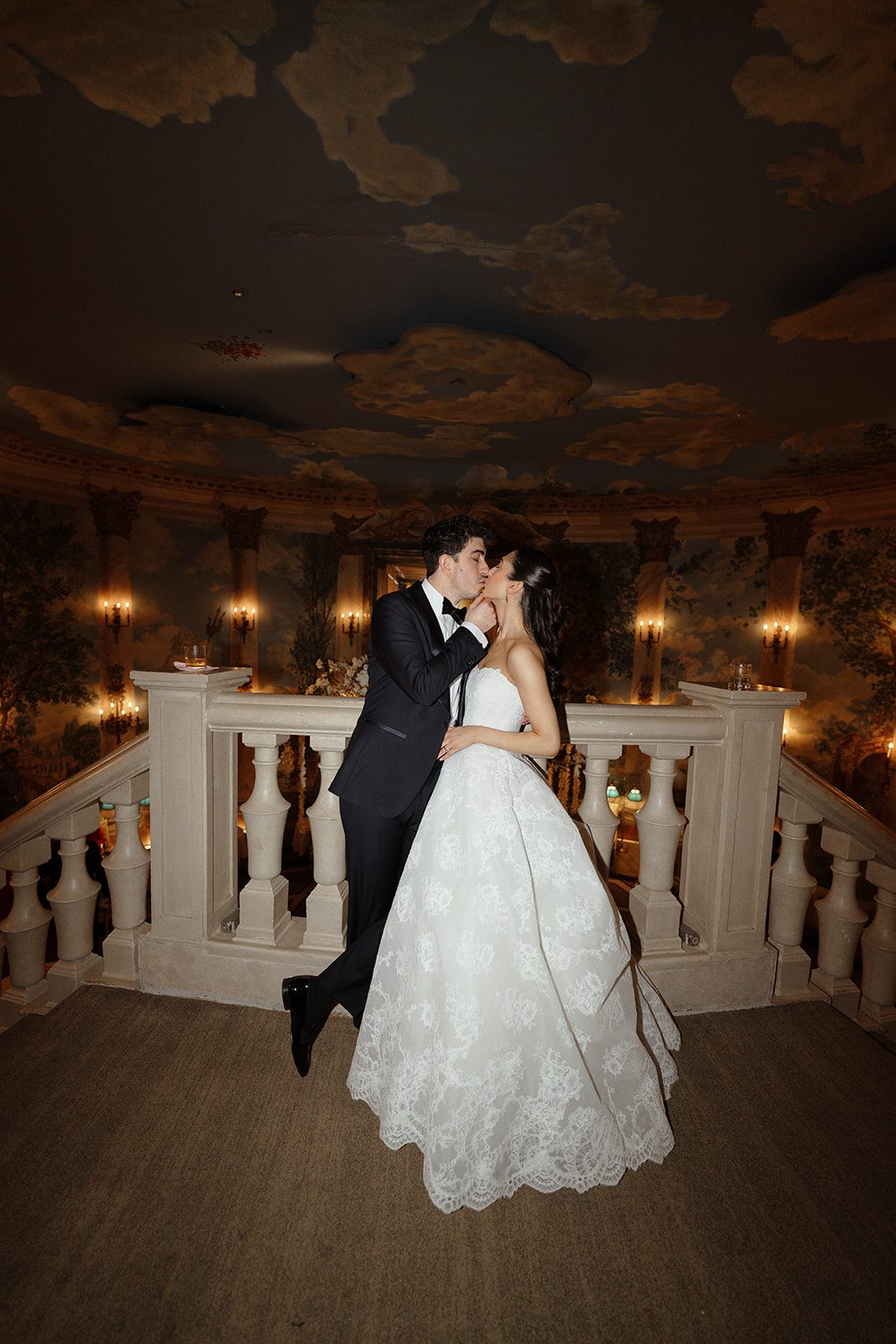 Wedding at The Pierre — dori ben balcony portrait night